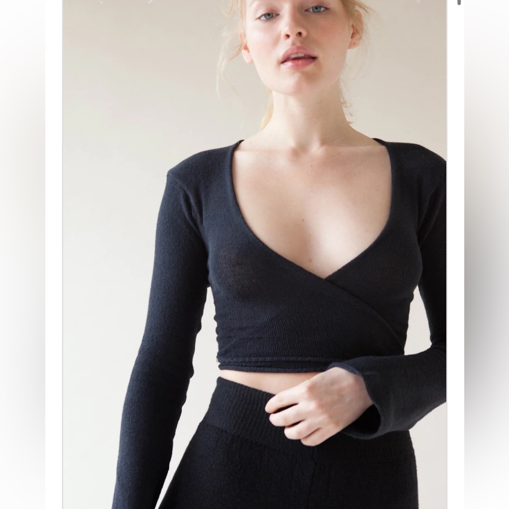 KD Dance NY New York Ballet Shrug Sweater Cropped Wrap Top Ballerina L M2